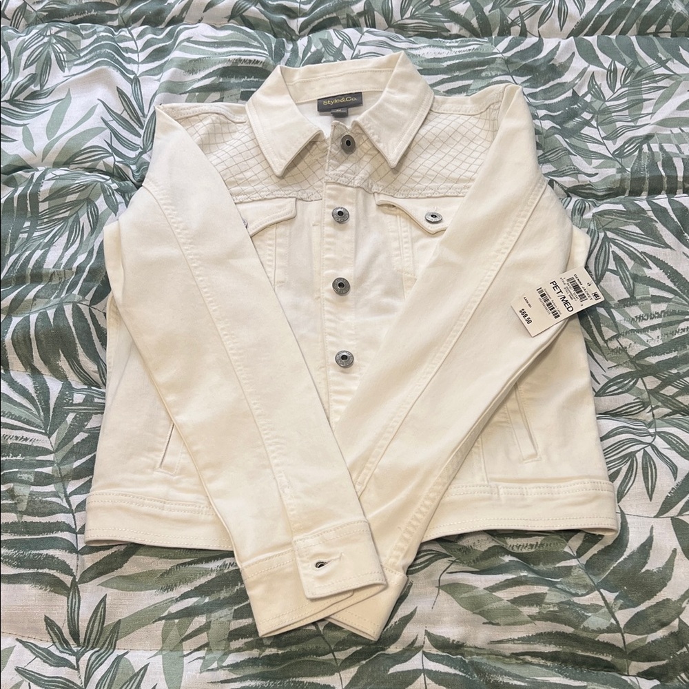 Style & Co. Cream Jean Jacket